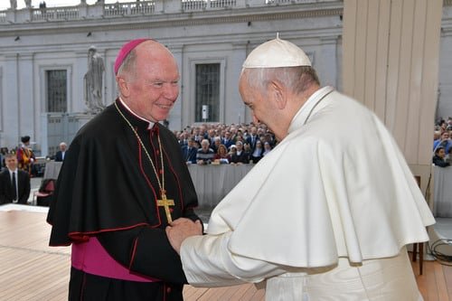 Archbishop Emeritus Brendan O'Brien and Pope Francis at the Vatican
