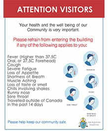 Attention Visitors: Symptoms chart