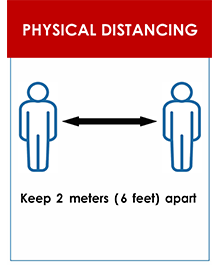 Physical Distancing Sign: Keep 2 meters apart