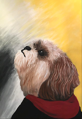 Painting of dog by Elisabeth S.